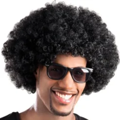 Svart Afro Peruk