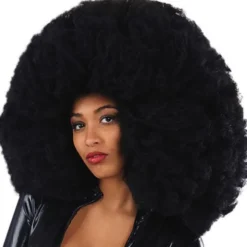 Svart Afro Peruk 60 cm