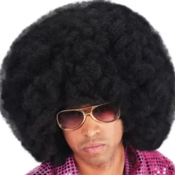 Svart Afro Peruk 40 cm