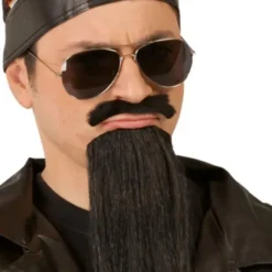 Svarta Maskerad Mustascher 12-pack