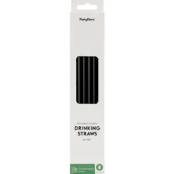 Svarta Plastsugrör Återanvändbara 23 cm 12-pack