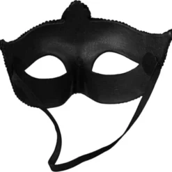 Svart Halvmask med Glitter