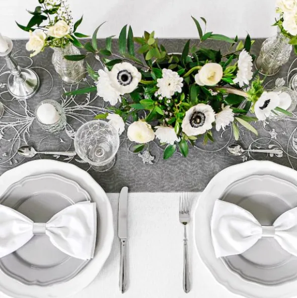 Svart Organzatyg med Glitter