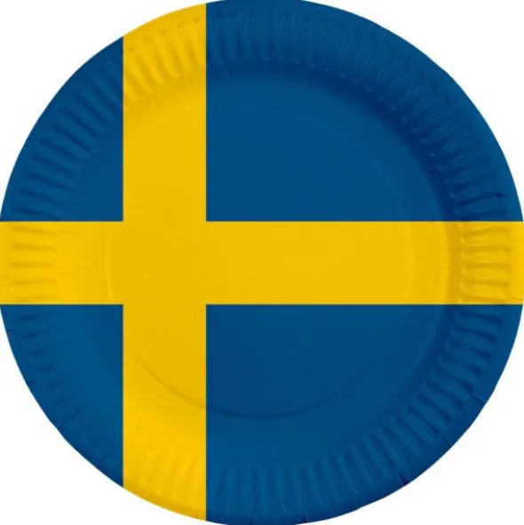 Svenska Flaggan Papperstallrikar 23 cm 8-pack