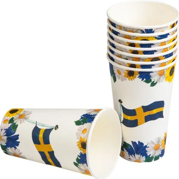 Svenska Flaggan Stora Pappmuggar