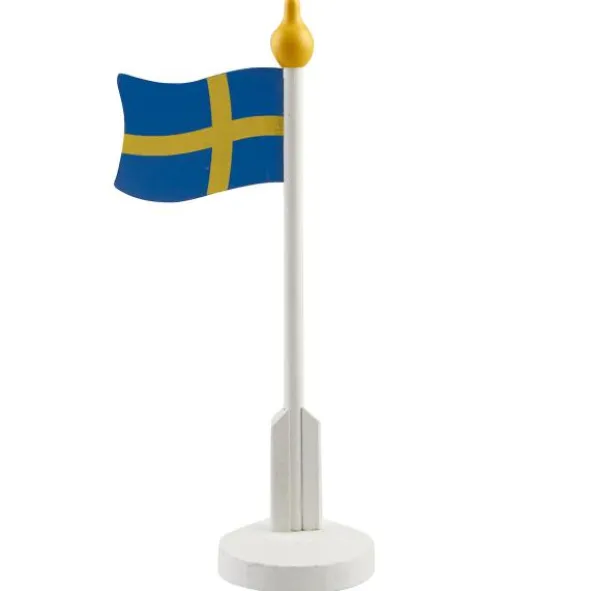 Sverige Bordsflagga Trä