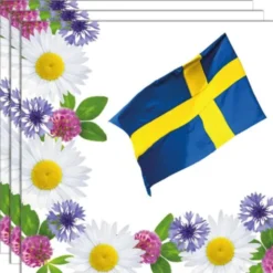Sverige Servetter Blommor