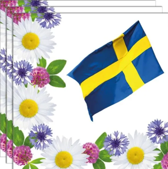 Sverige Servetter Blommor