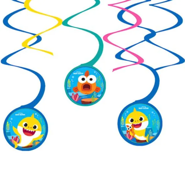 Swirl Dekorationer Baby Shark Party