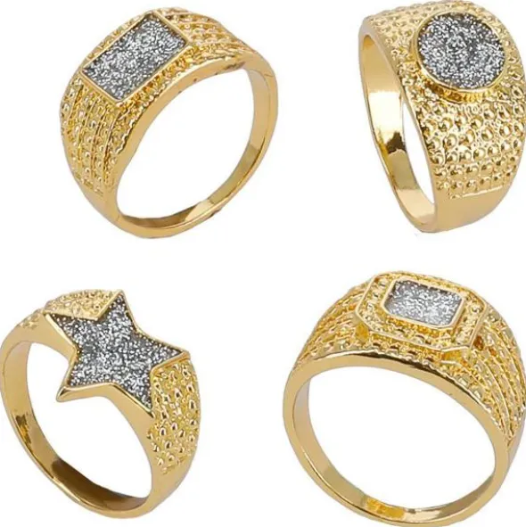 90-tals Bling Ringar 4-pack