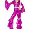 70-tals Dancing Queen Rosa Maskeraddräkt Medium (Medium (40-42))