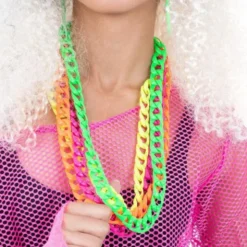 80-Tals Halskedjor Neon 4-Pack