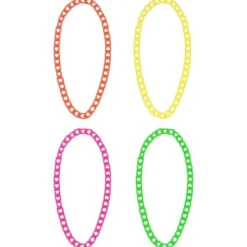 80-Tals Halskedjor Neon 4-Pack
