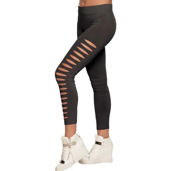 80-tals Leggings med Hål Svarta