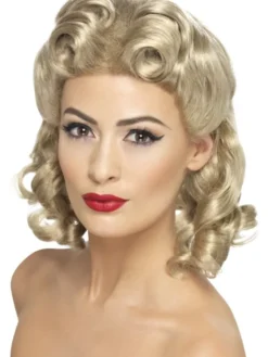 40-tals Lockig Blond Peruk