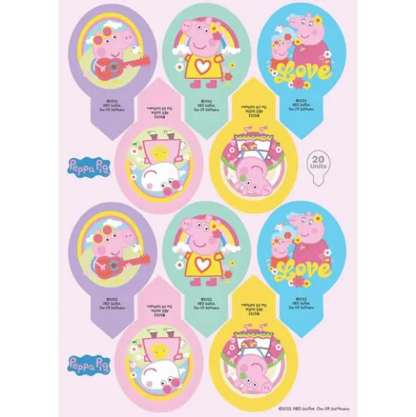 Ätbara Cupcake Dekorationer Greta Gris 20-pack