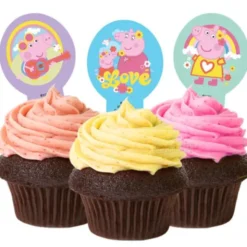 Ätbara Cupcake Dekorationer Greta Gris 20-pack