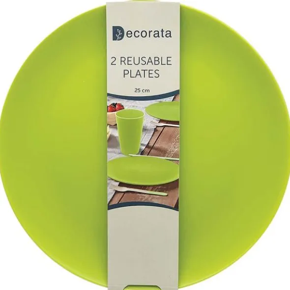 Återanvändbara Tallrikar Limegrön Decorata