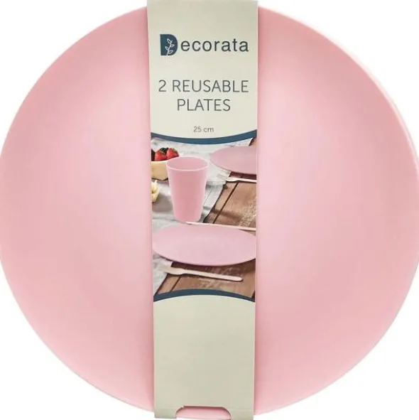 Återanvändbara Tallrikar Rosa Decorata