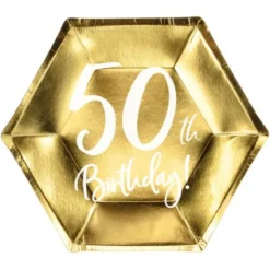 50th Birthday Assietter Guld
