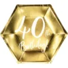 40th Birthday Assietter Guld