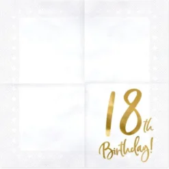 18th Birthday Servetter Guld