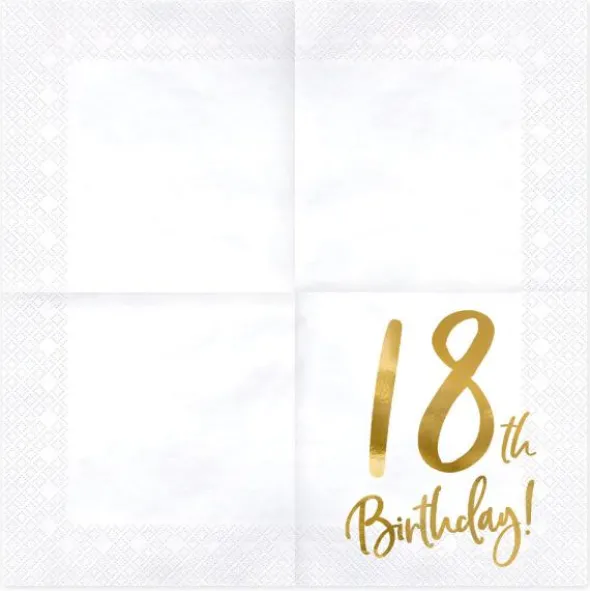 18th Birthday Servetter Guld