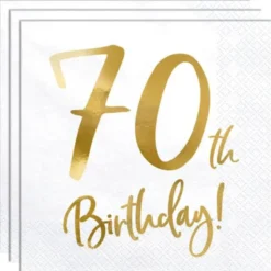 70th Birthday Servetter Guld