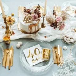 40th Birthday Servetter Guld