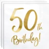 50th Birthday Servetter Guld