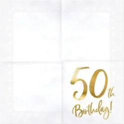 50th Birthday Servetter Guld