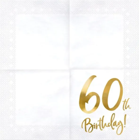 60th Birthday Servetter Guld