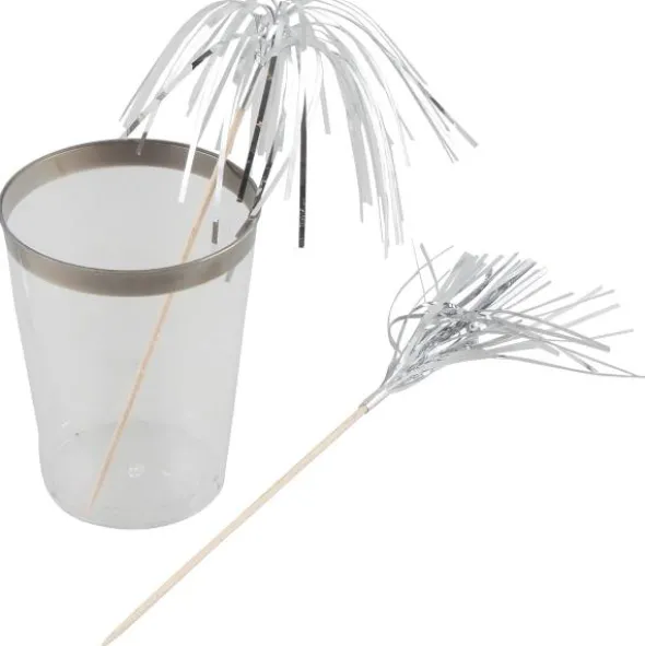 Träpinnar med Silverfolie Fransar 25-pack