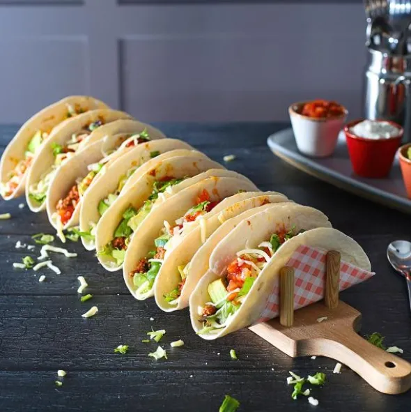 Trä Tacohållare