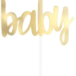 Tårtdekoration Baby Guld