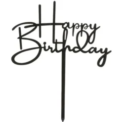 Tårtdekoration Happy Birthday Svart