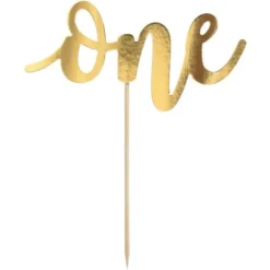 Tårtdekoration One Guld