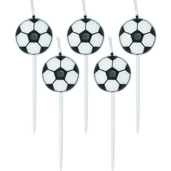 Tårtljus Fotboll 2,4 cm 5-pack