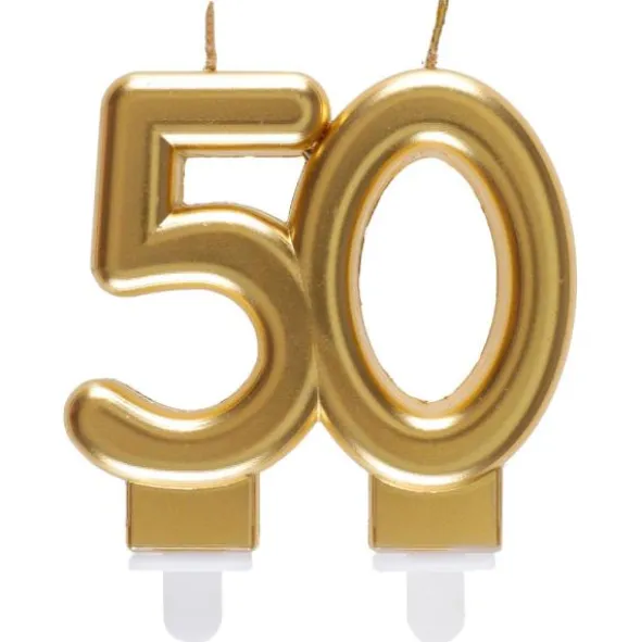 Tårtljus 50 Guld