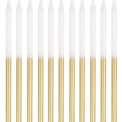Tårtljus Guld/Vit 12-Pack