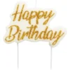 Tårtljus Happy Birthday Guld