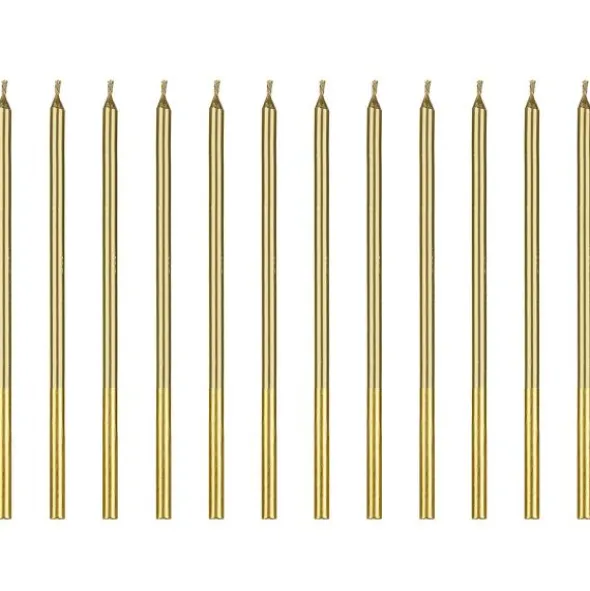 Tårtljus Långa Guld 12-pack
