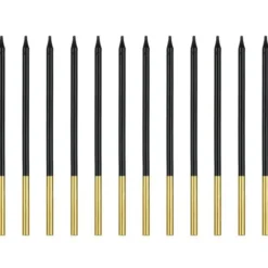 Tårtljus Långa Svart/Guld 12-pack