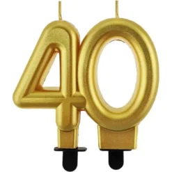 Tårtljus 40 Metallic Guld