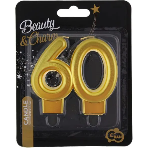 Tårtljus 60 Metallic Guld