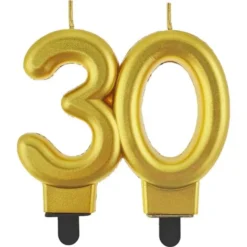 Tårtljus 30 Metallic Guld