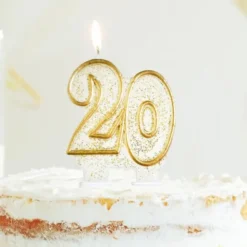 Tårtljus 20 år Glitter