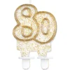 Tårtljus 80 år Glitter