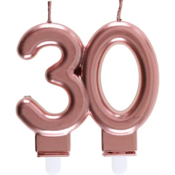 Tårtljus 30 Roseguld