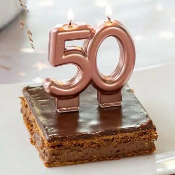 Tårtljus 50 Roseguld